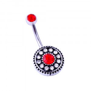 Piercing Damă din Inox chirurgical 316L — Argintiu cu cristal