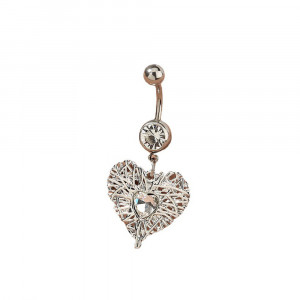 Piercing Damă din Inox chirurgical 316L — Argintiu cu cristal