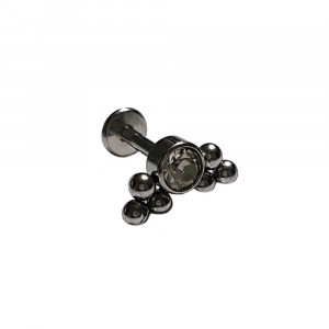 Piercing Damă din Inox chirurgical 316L — Argintiu cu cristal
