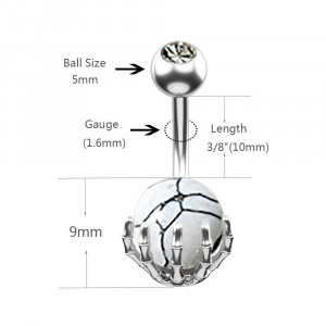 Piercing Damă din Inox chirurgical 316L — Argintiu - Img 3