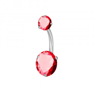 Piercing Damă din Inox chirurgical 316L — Rosu cu stras - Img 2