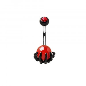 Piercing Damă din Inox chirurgical 316L — Rosu - Img 2