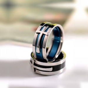 SIC MODA 3715 Stainless Steel Cross Ring - Img 2