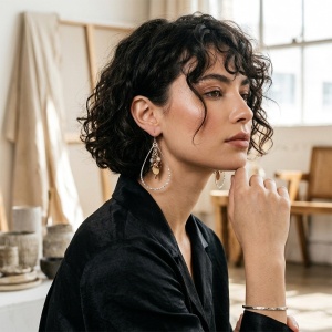 Tear with Beads Earrings