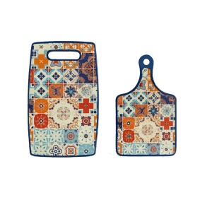 Tocător de bucătărie model mozaic 37 x 23 cm, set 2 bucăți - Img 2