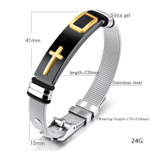Brățară Bărbătesc din Inox chirurgical 316L — Auriu - Img 3