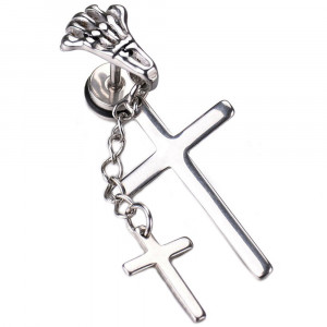 Cercei Bărbătesc din Inox chirurgical 316L — Argintiu
