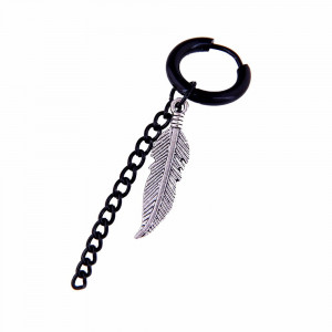Cercei Bărbătesc din Inox chirurgical 316L — Negru