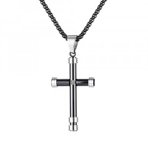 Colier Bărbătesc din Inox chirurgical 316L — Negru - Img 1