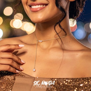 Colier Damă din Argint 925 — Auriu cu perla