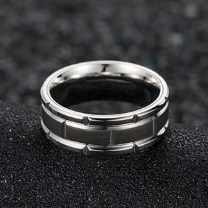 Inel Bărbătesc din Inox chirurgical 316L — Argintiu - Img 5