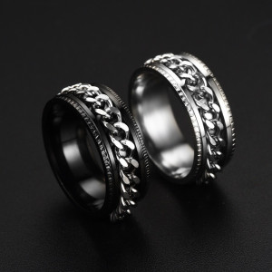 Inel Bărbătesc din Inox chirurgical 316L — Negru - Img 3