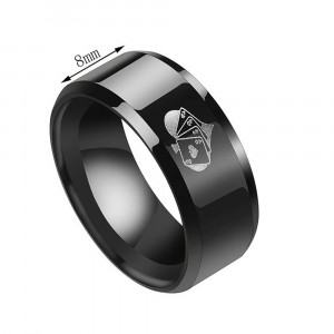 Inel Bărbătesc din Inox chirurgical 316L — Negru - Img 3