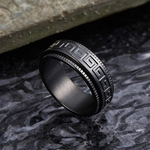 Inel Bărbătesc din Inox chirurgical 316L — Negru - Img 8