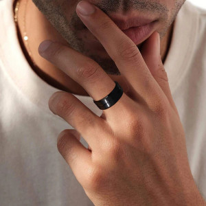 Inel Negru Inox SIC MODA 3877 - Img 6