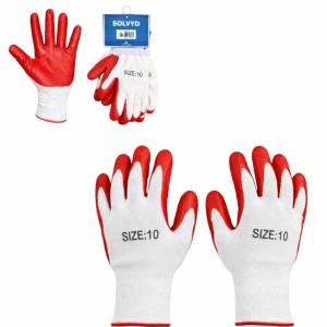 Mănuși de protecție cu acoperire din latex, mărimea 10, set 1 pereche, roșii - Img 2