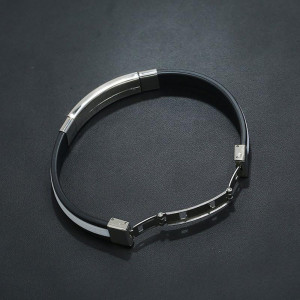 Men's stainless steel and silicone bracelet 4353 - Img 8