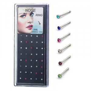Piercing Damă din Inox chirurgical 316L — Alb cu cristal