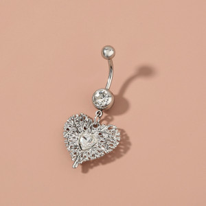 Piercing Damă din Inox chirurgical 316L — Argintiu cu cristal - Img 2