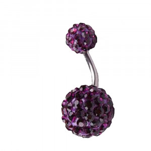 Piercing Damă din Inox chirurgical 316L — Violet cu stras