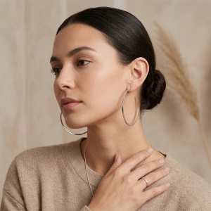 Round Silver Earrings