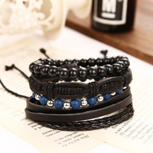 Set of 4 leather bracelets SIC MODA 5628 - Img 3