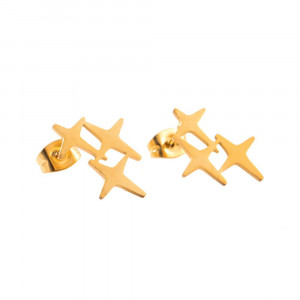 SIC MODA 3904G Stainless Steel Star Earrings