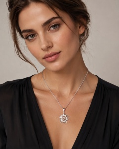 SIC MODA 3952 Stainless Steel Sun Sun Pentagram Necklace SIC MODA 3952