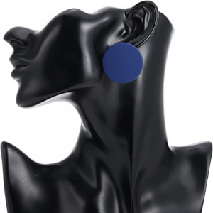 Sic Moda 4387J Round Navy Blue Earrings - Img 1