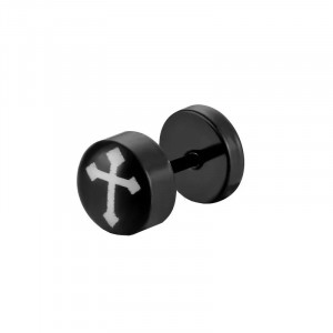 Sic Moda 5435 Simple Stainless Steel Cross Hoop Ring