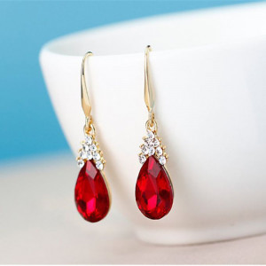 SIC MODA Red Crystal Necklace and Earrings Set 5123A - Img 5
