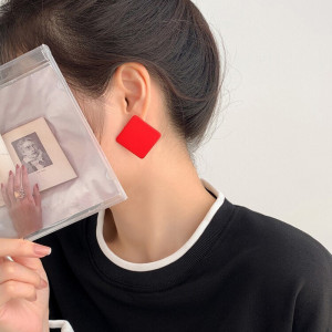 Sic Moda Red Romb Earrings 5708L - Img 4
