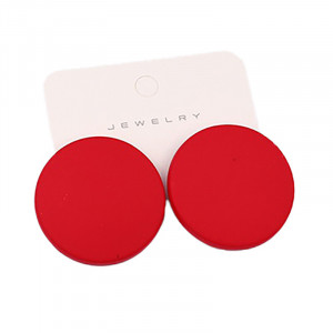 Sic Moda Red Round Earrings 4387Z - Img 2