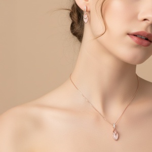 SIC MODA Tear Drop Earrings and Necklace Set 5144 - Img 2