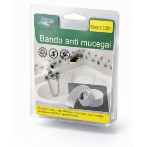 Bandă de etanșare autoadezivă anti-mucegai 60 mm x 3.25 m, PVC alb