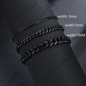Brățară Bărbătesc din Inox chirurgical 316L — Negru - Img 2