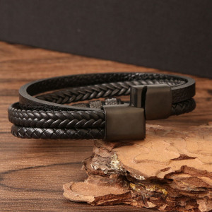 Brățară Bărbătesc din Inox chirurgical 316L — Negru - Img 3