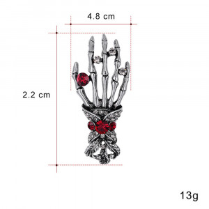 Broșă Damă din Aliaj metalic — Argintiu cu cristal - Img 3
