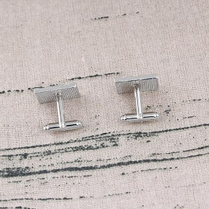 Butoni cămașă Bărbătesc din Titanium — Argintiu cu zirconiu greutate : 15g - Img 5