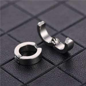 Cercei Bărbătesc din Inox chirurgical 316L — Argintiu - Img 2