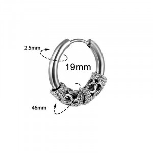 Cercei Bărbătesc din Inox chirurgical 316L — Argintiu - Img 2