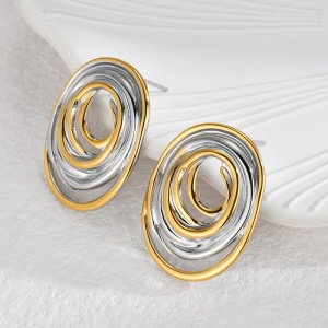 Cercei Bicolor Inox Sic Moda 6027 - Img 3