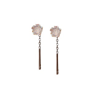 Cercei Eleganti Floare, din Argint 925, Sic Moda 6103 - Img 1