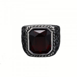 Inel Bărbătesc din Inox chirurgical 316L — Argintiu cu cristal