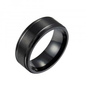 Inel Bărbătesc din Inox chirurgical 316L — Negru