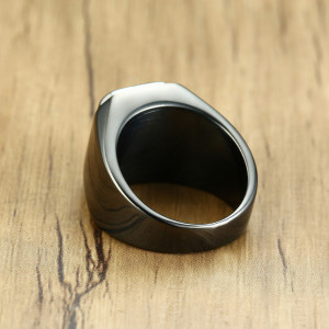 Inel Bărbătesc din Inox chirurgical 316L — Negru - Img 4