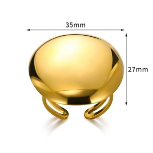 Inel Damă din Inox chirurgical 316L — Auriu - Img 2