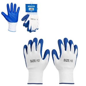 Mănuși de protecție cu acoperire din latex, mărimea 10, 1 pereche, albastre - Img 2