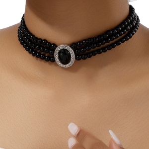 Necklace 3 rows SIC MODA Pearls 5917B - Img 1