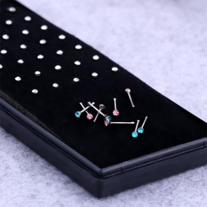 Piercing Damă din Inox chirurgical 316L — Alb cu cristal - Img 5